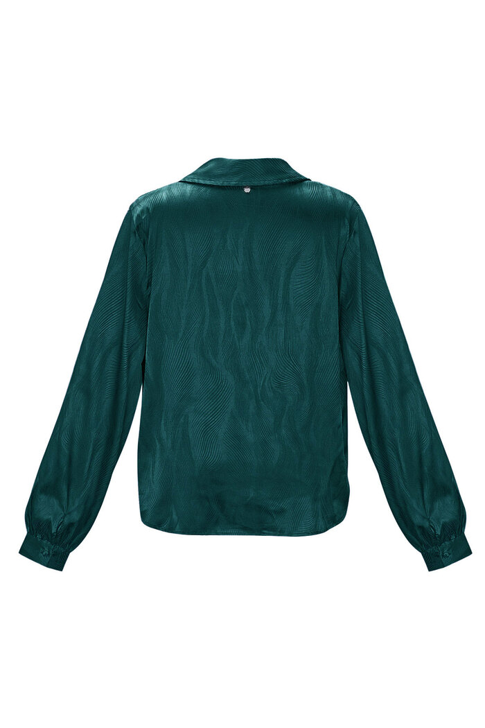 Blusa de raso con estampado - verde oscuro - S Imagen13